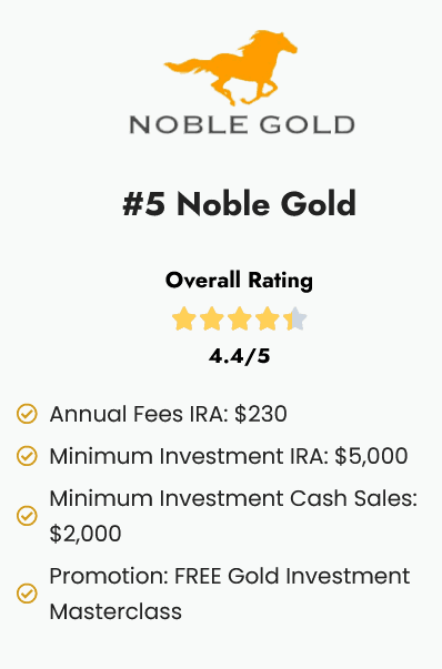 Noble Gold Investments - Best for Personalized Service